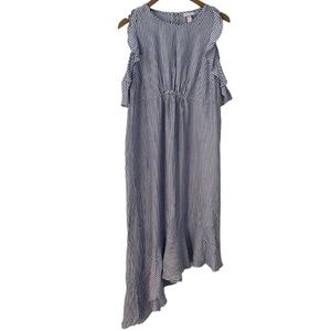 Ingred & Isabel Maternity blue striped dress Size S